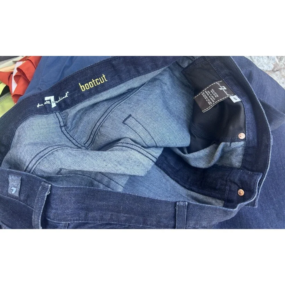 7 For All Mankind Mens Bootcut Jeans 40x34 Dark Indigo Denim NWOT